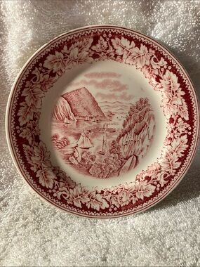 Homer Laughlin Currier & Ives Scenic Transferware 6 1/8” Bread Plates